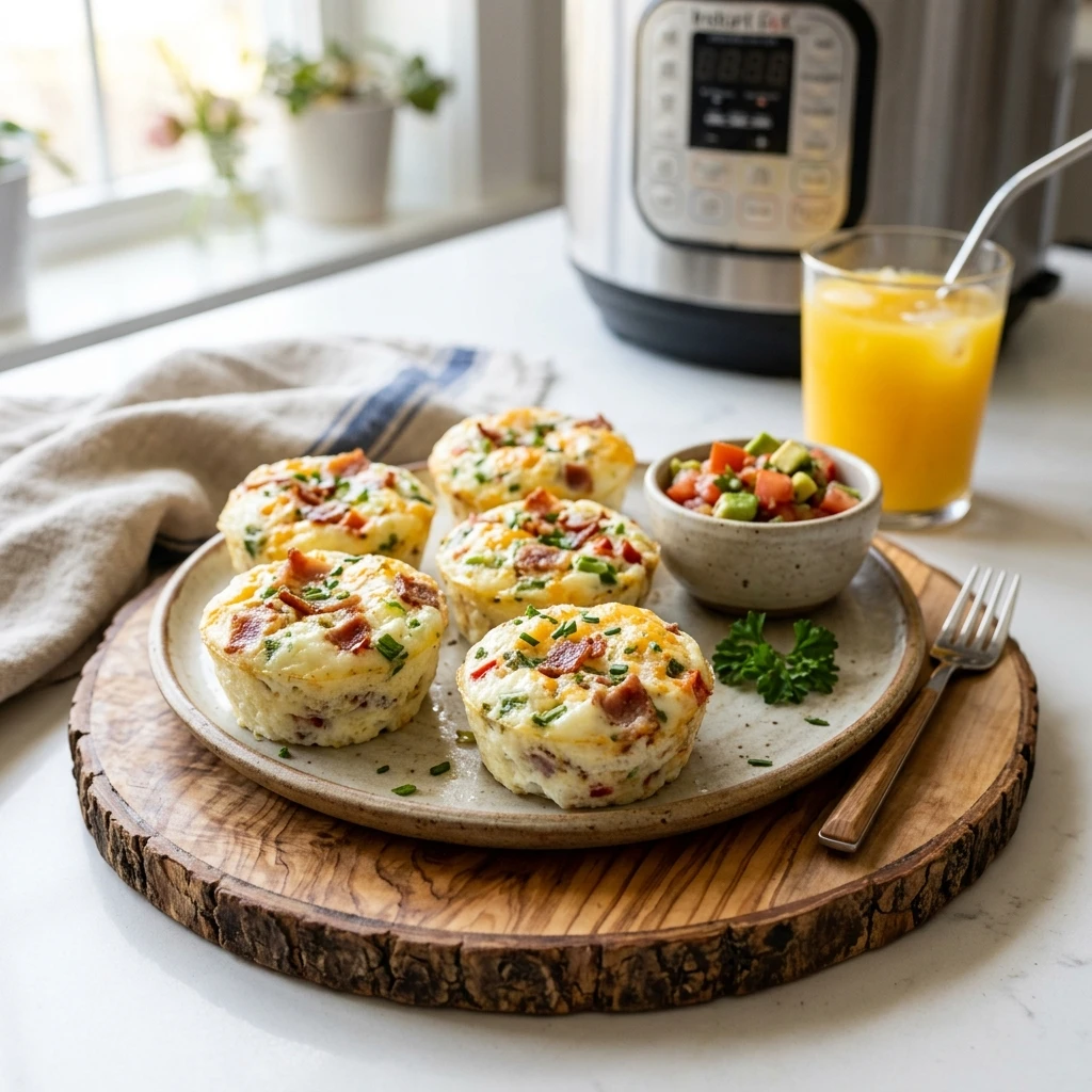 30 Easy High-Protein Meals Ready in 15 Minutes (30g+ Protein) 6 Instant Pot Egg White & Turkey Bacon Breakfast Bites - easy high protein meals (AI Generated Image)